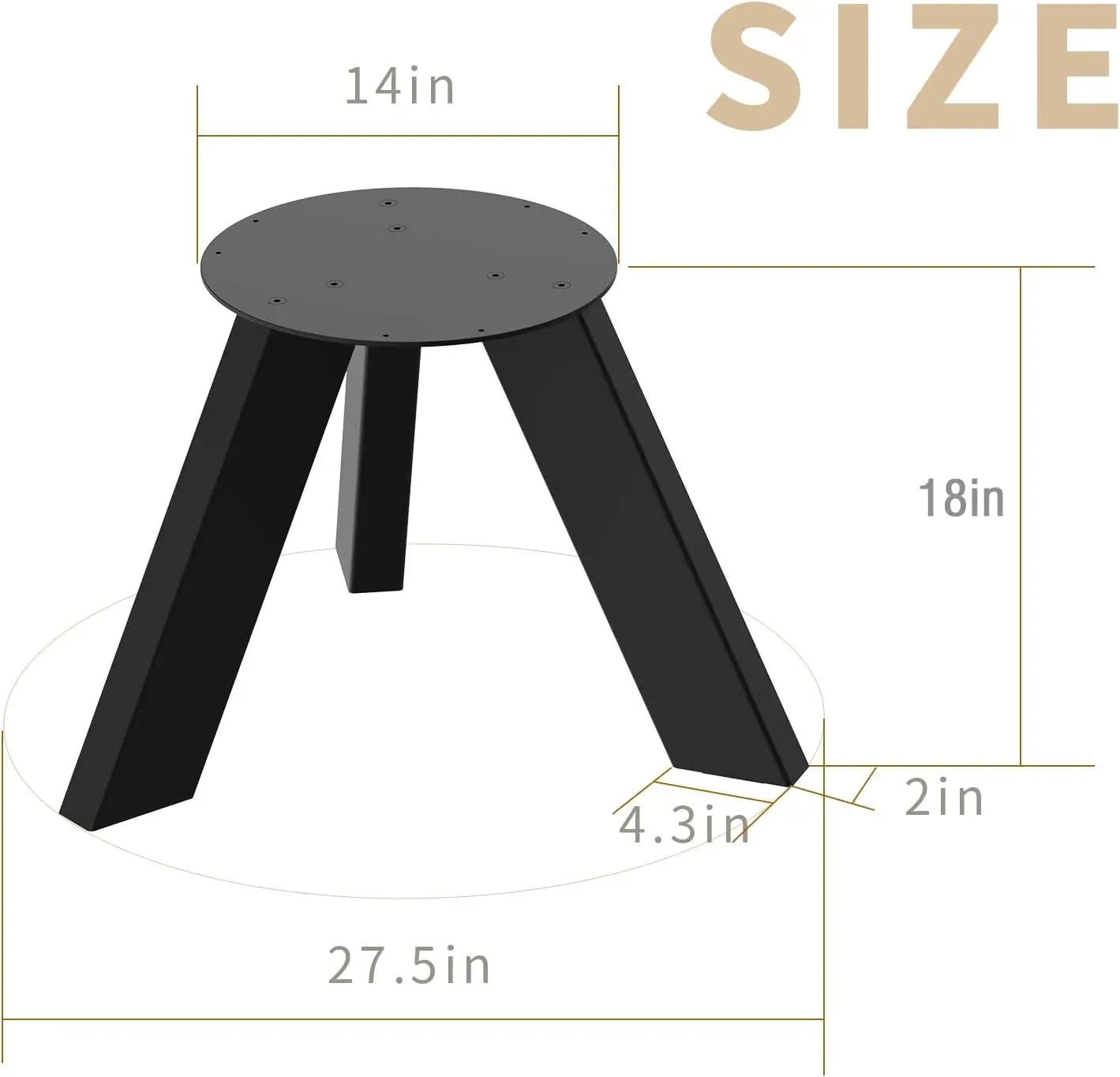 18” Round Plate Table Base Leg