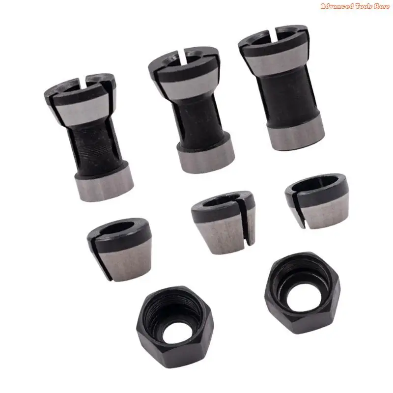 

6.35mm 8mm 6mm Adapter Collet Set Practical Engraving Trimming Machine Routers Milling Cutter Improvement Accessories W91B