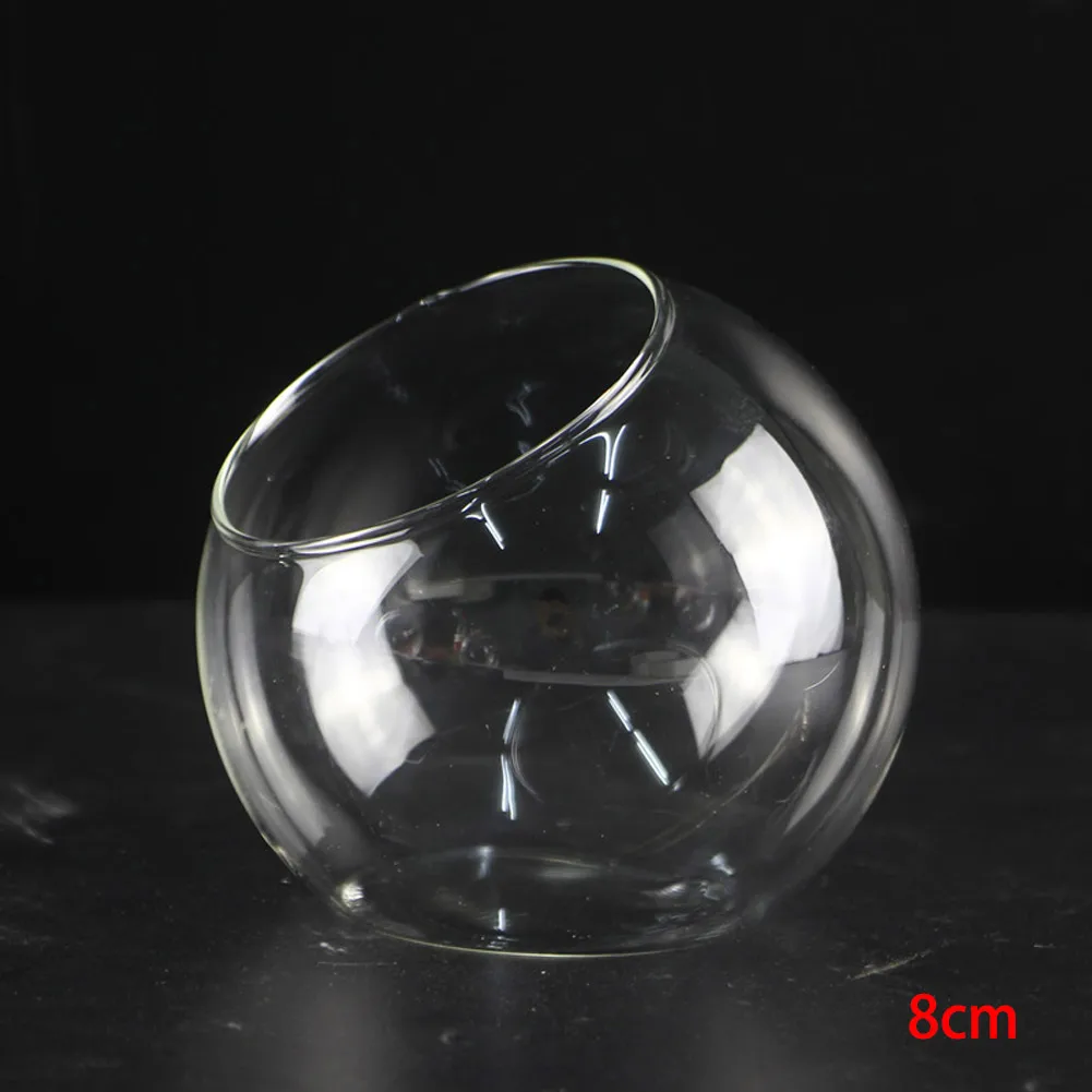 8/10/12cm Micro Landscape Glass Vase Succulent Plant Terrarium Container Flower Pot Vase Mini Landscape Transparent Glass Vase