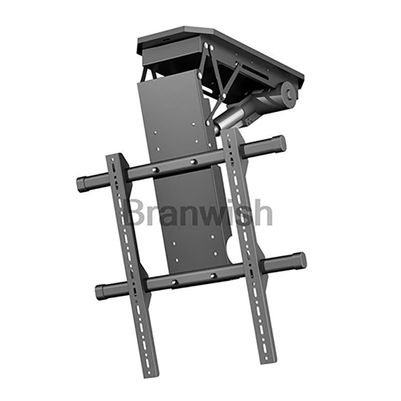 

50-90" Ceiling Lift 0-85° Adjustable TV Rack 50kg LBS Television Wall Holder with Remote Control Monitor Support Stand For Home