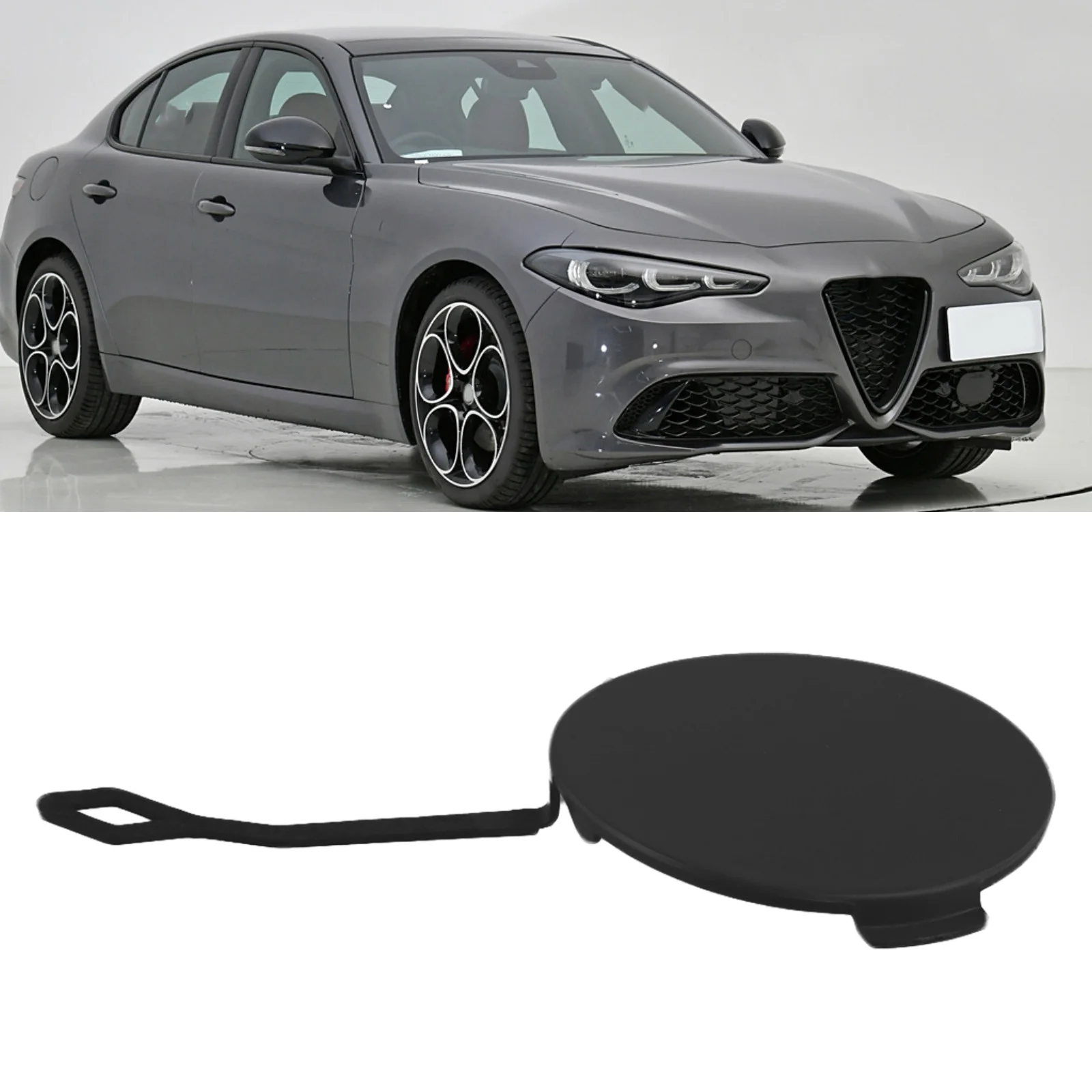 

Для переднего бампера, крышка буксировочного крюка, крышка переднего бампера, новая и неиспользованная круглая форма, надежное соединение, неокрашенная отделка