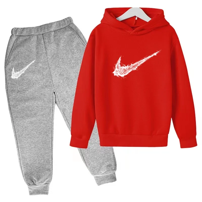 Neues Kinder-Sport-Kapuzensweatshirt - Trendiges Casual-Set mit Kapuzenoberteil und Hose für Jungen und Mädchen von 3 bis 13 Jahren