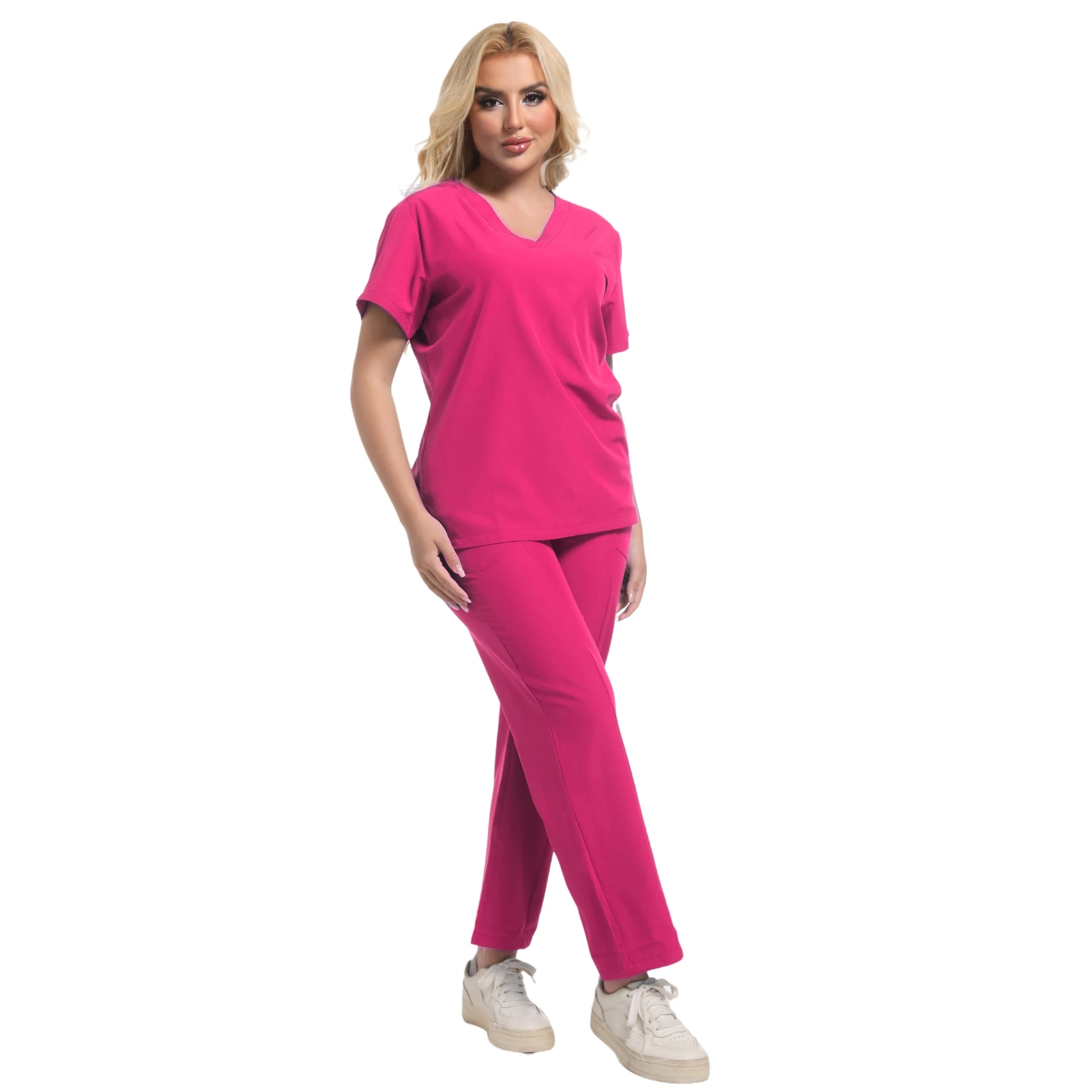 Stretch  Slim Fit Scrubs Sets Medical Uniforms Doctors Joggers Surgical Gowns Girdling Nurse Accessories Salon Spa Workwear Set