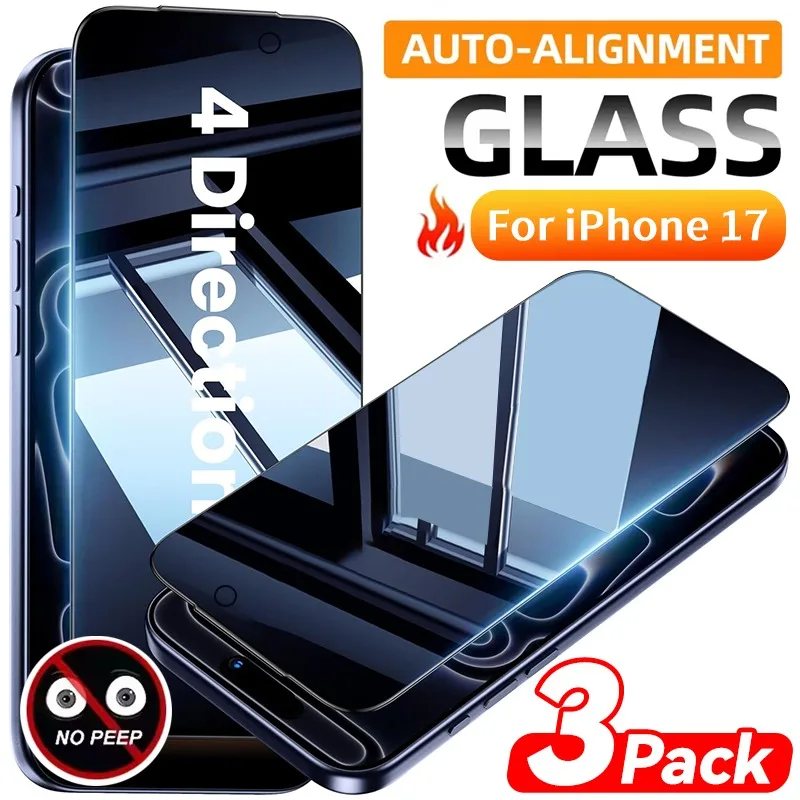 

Новая защитная пленка для экрана для IPhone 17Pro Max, закаленное стекло HD, анти-подглядывание, антишпион, одно касание, пленка с автоматическим выравниванием
