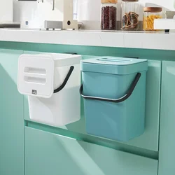 Wall Mounted Folding Waste Bin Kitchen Cabinet Door Hanging Trash Bin Garbage Car Trash Can Kitchen Storage Accessories 3L