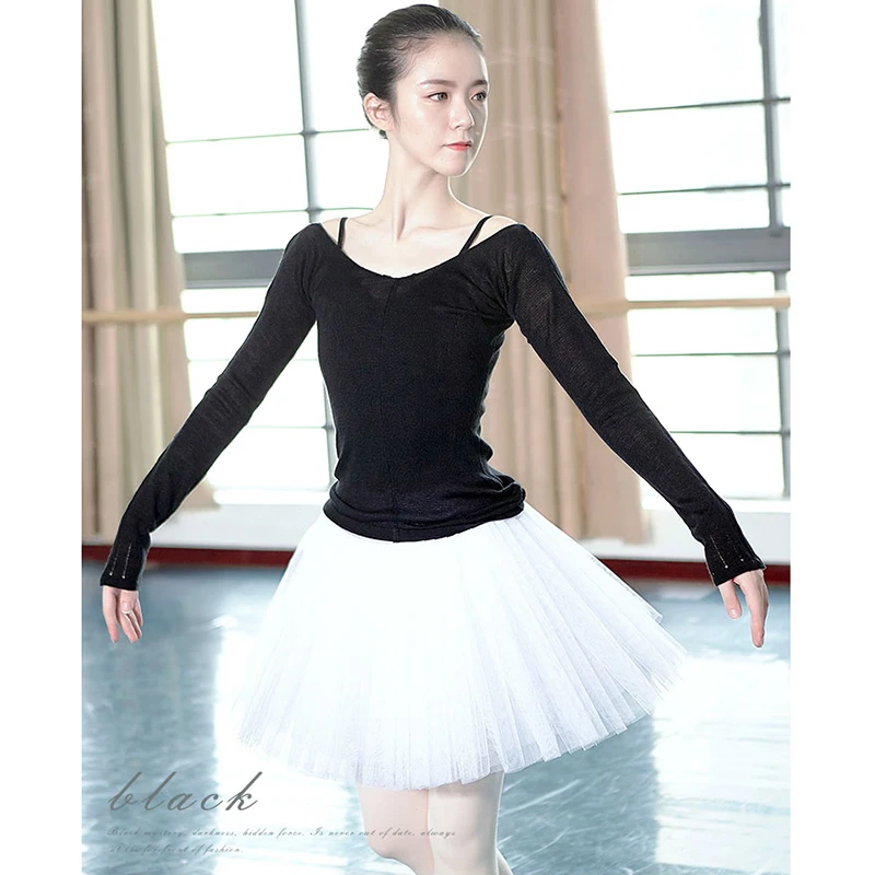 Dance Knitted Sweater Lady Long Sleeve Ballet Tops Autumn Winter Warm Slim Gymnastic Clothing for Women Bailarinas Mujer