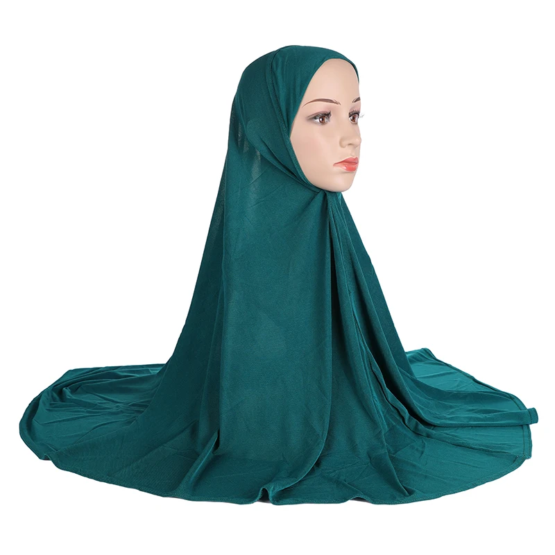 H023 Adults good size 90*80cm plain pray hijab muslim hijab scarf islamic headscarf hat armia pull on headwrap