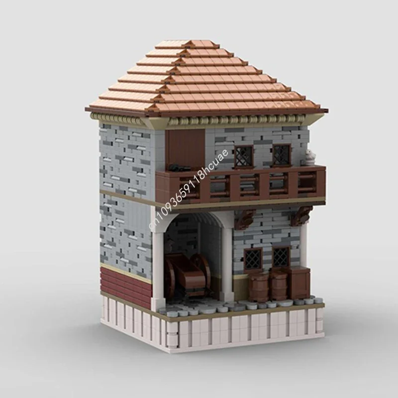 MOC Custom Modulair Gebouw Romeinse Oude Insula Street View Model Bouwsteen Assemblage Educatief Bakstenen Speelgoed Kid Gift