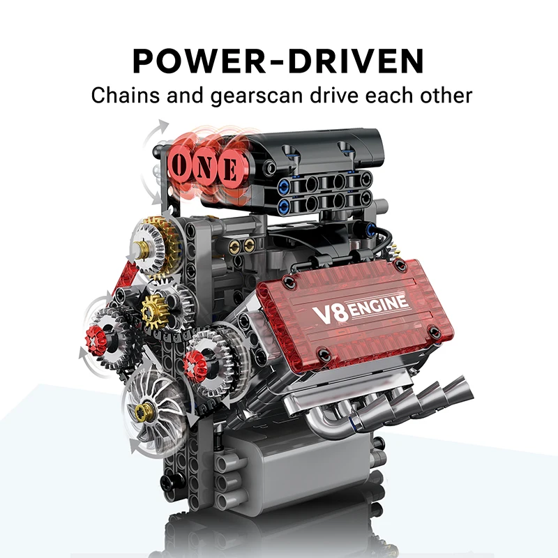 V8 máquina moc blocos de construção conjuntos motorizado simulação tijolos modelo presentes natal para meninos crianças adultos brinquedos técnicos