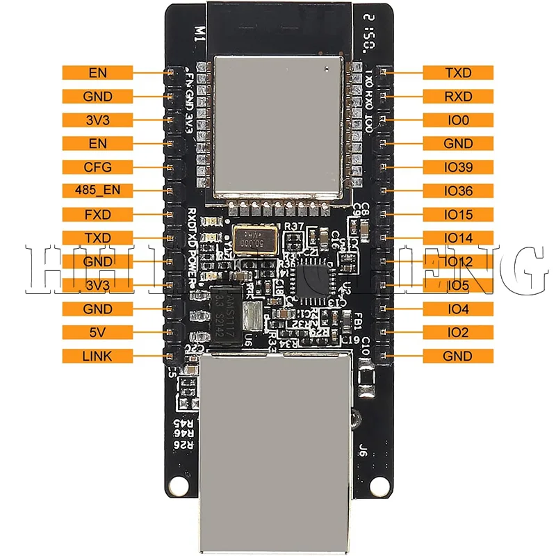 10-1 SZT. WT32-ETH01 Wbudowany Moduł Sieciowy z Portem Szeregowym Ethernet Bluetooth-kompatybilny WIFI Combo Gateway MCU ESP32 Bezprzewodowy — zdjęcie produktu 3