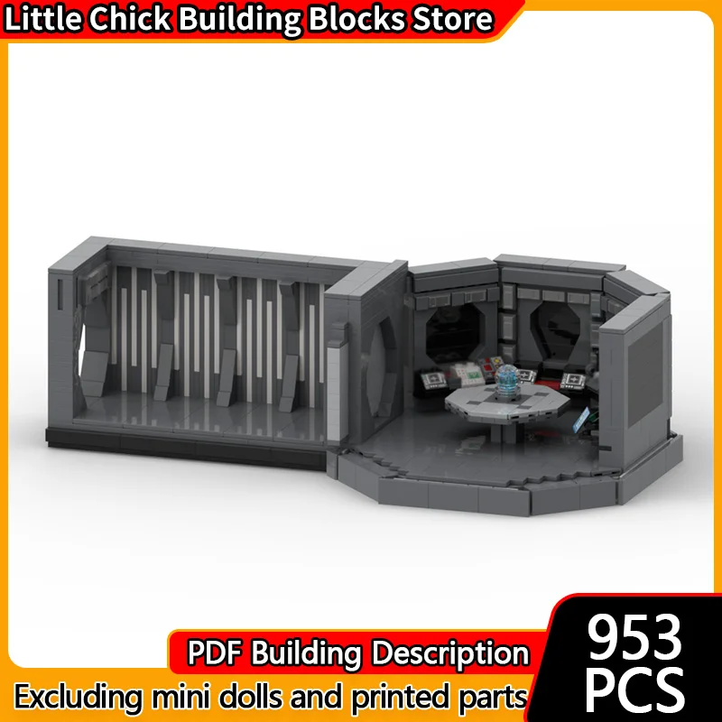 

Модель звездных фильмов MOC, строительные кирпичи, космический командный центр, модульные технологии, подарки, праздник, сборка, детские игрушки, костюм