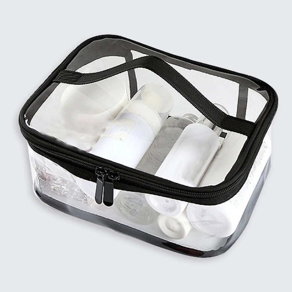 

1Pc Waterproof Makeup Bag Transparent Pouch With Smooth Zipper For Cosmetics Toiletries Jewelry Passport School Supplies
