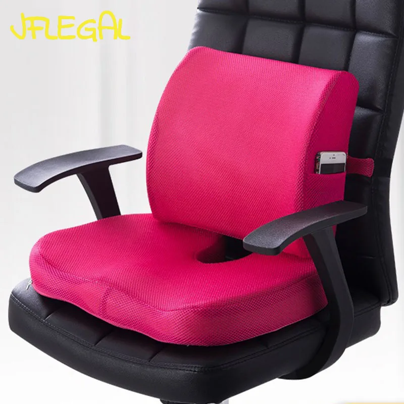 

JFLEGAL Office Chair Lumbar Cushion & Seat Cushion 2PCs Set Gel Anti-hemorrhoid Cushion Pregnant Women Car Back Lumbar Cushions