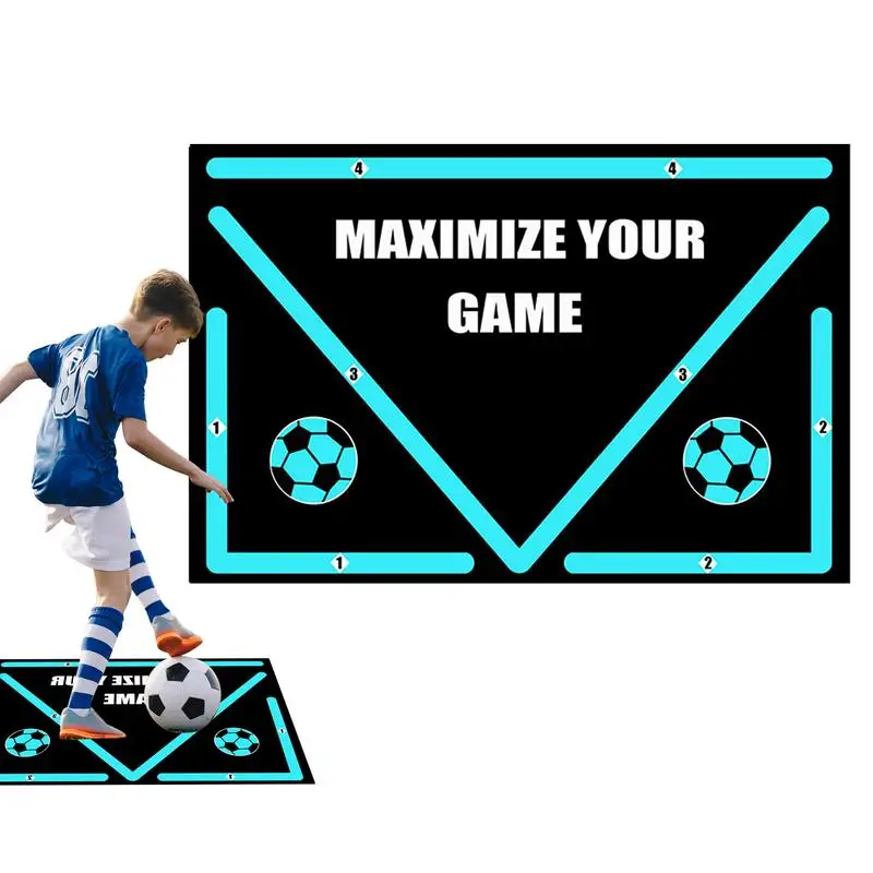 

Football Dribbling Skills Mat Soccer Training Mat Football L-Shape Push-Pull Training Pad Rubber Soccer Technical Practice Mat