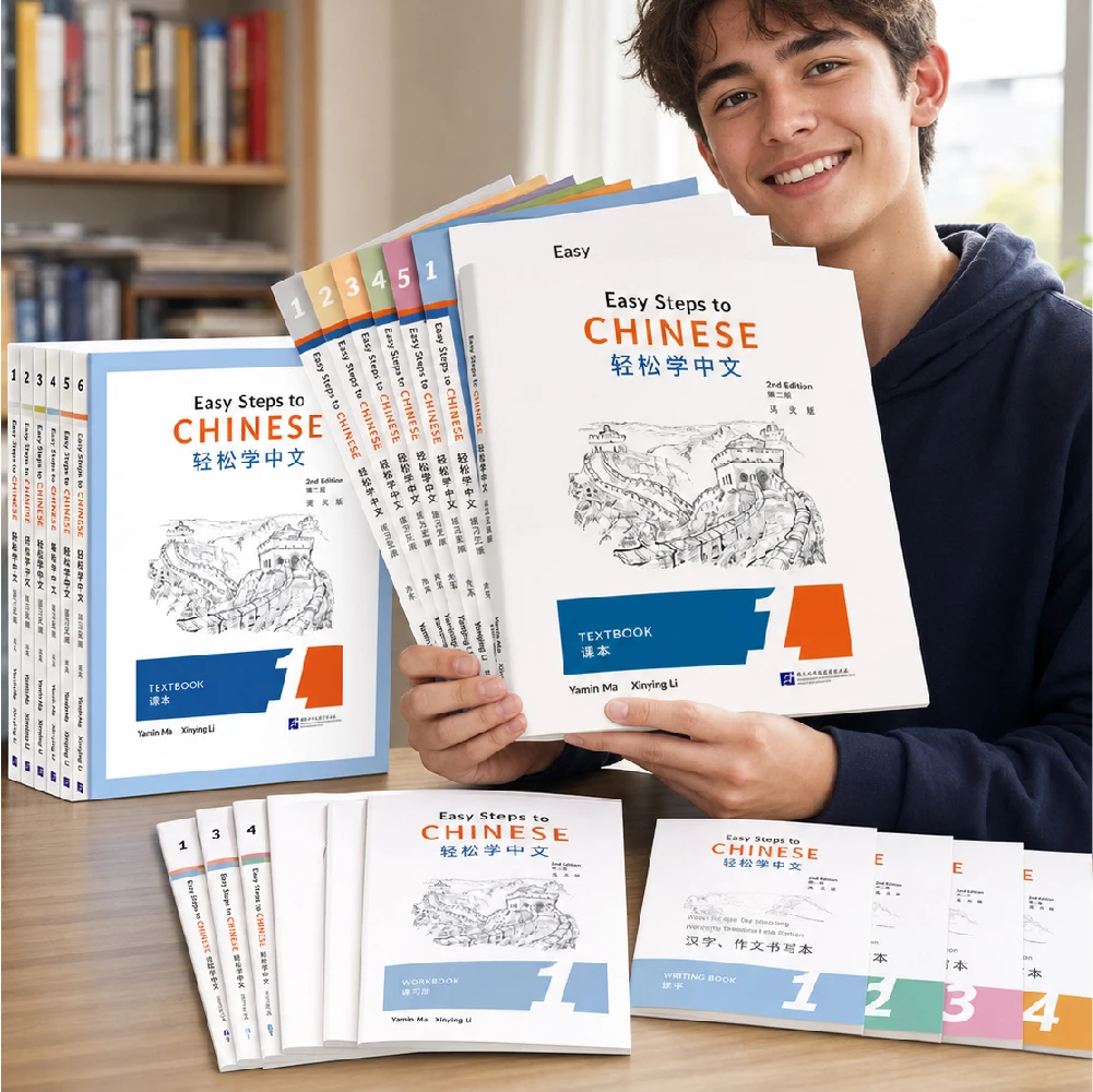 (14 libros) Pasos sencillos hacia el aprendizaje del chino para adolescentes (2.ª edición) – Libro de texto para el aprendizaje del chino, libro de estudio de mandarín para edades de 10 a 19 años
