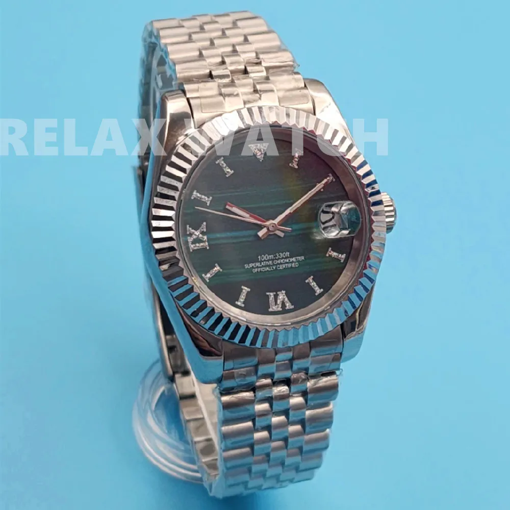 36mm 39mm Sapphire Glass Log Style Stainless Steel Watch Japanese Nh35 Automatic Mechanical Movement New Style Strap