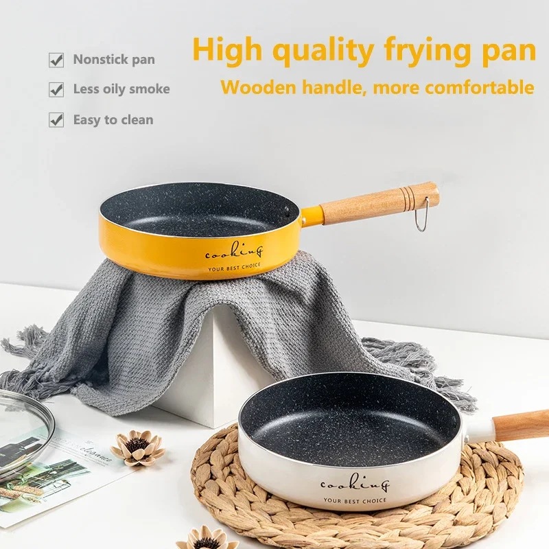 Frying Pan 20cm Wok Pan Non-stick Pan Induction Cooker Home Steak Pancake Pan  Egg Pan Gas Stove Universal Saucepan Durable