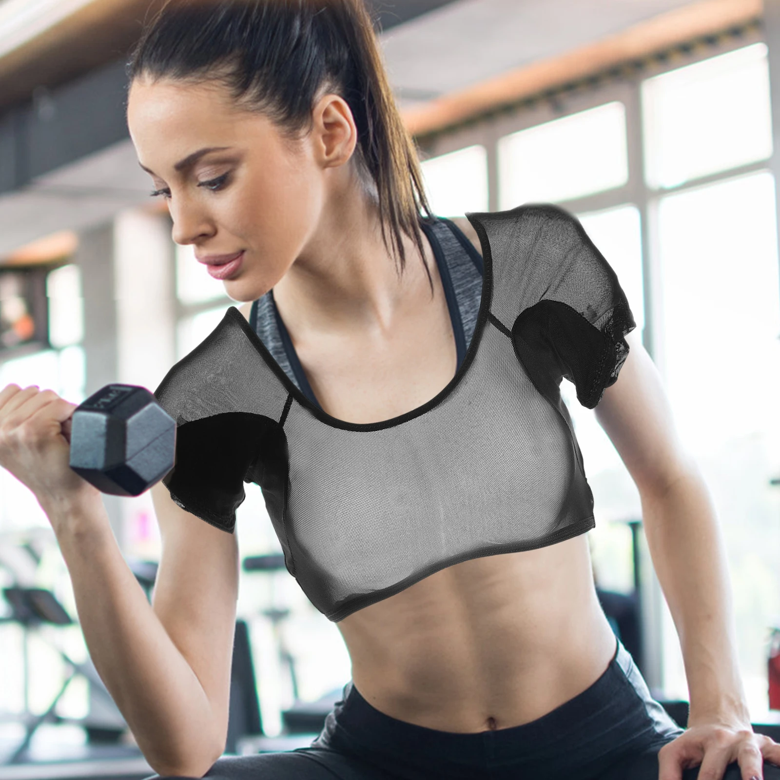 

Invisible Breathable Mesh Armpit Sweat Vest for Women Girls M Size Quick Absorb Reusable Washable Underarm Shirts Deodorant