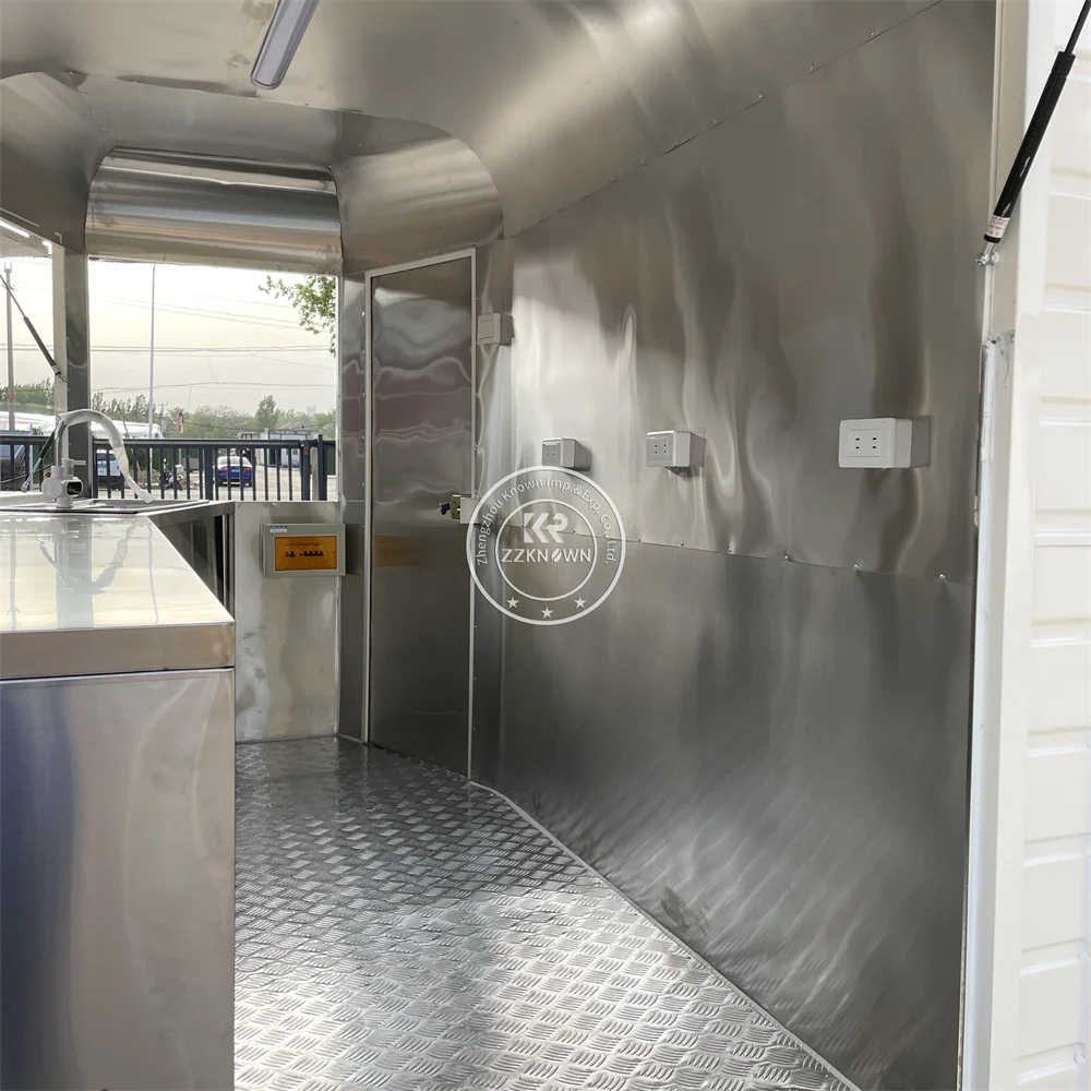 Street Concession Mobile Food Trailer Hot Dog Cart Outdoor Coffee Shop Trailer Snack Ice Cream Food Truck Fully Equipped