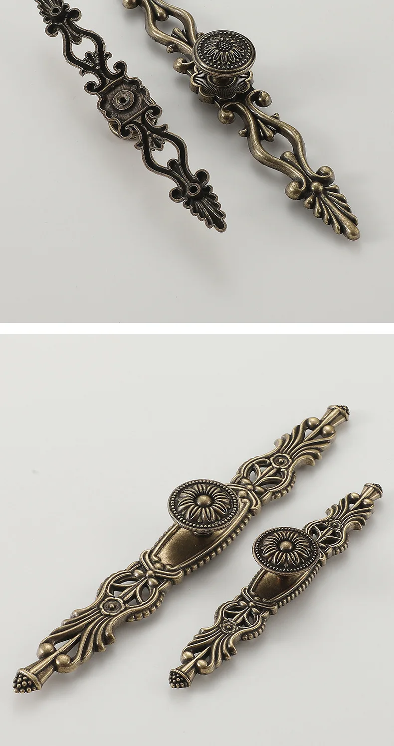 Antike Schubladenknöpfe, Bronzegriffe, Schlafzimmergriffe, Küchenschrankgriffe, Schuhorganizer-Griffe, Retro-Griffe für Möbel – Detail 13