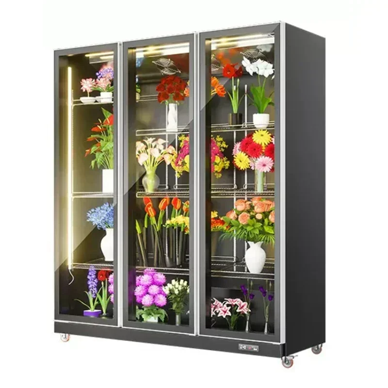 HOT SALE Energy-Saving And Low-Consumption Glass Door Flower Display Cooler Cabinet Refrigerator Flower Display Refrigeratorchea
