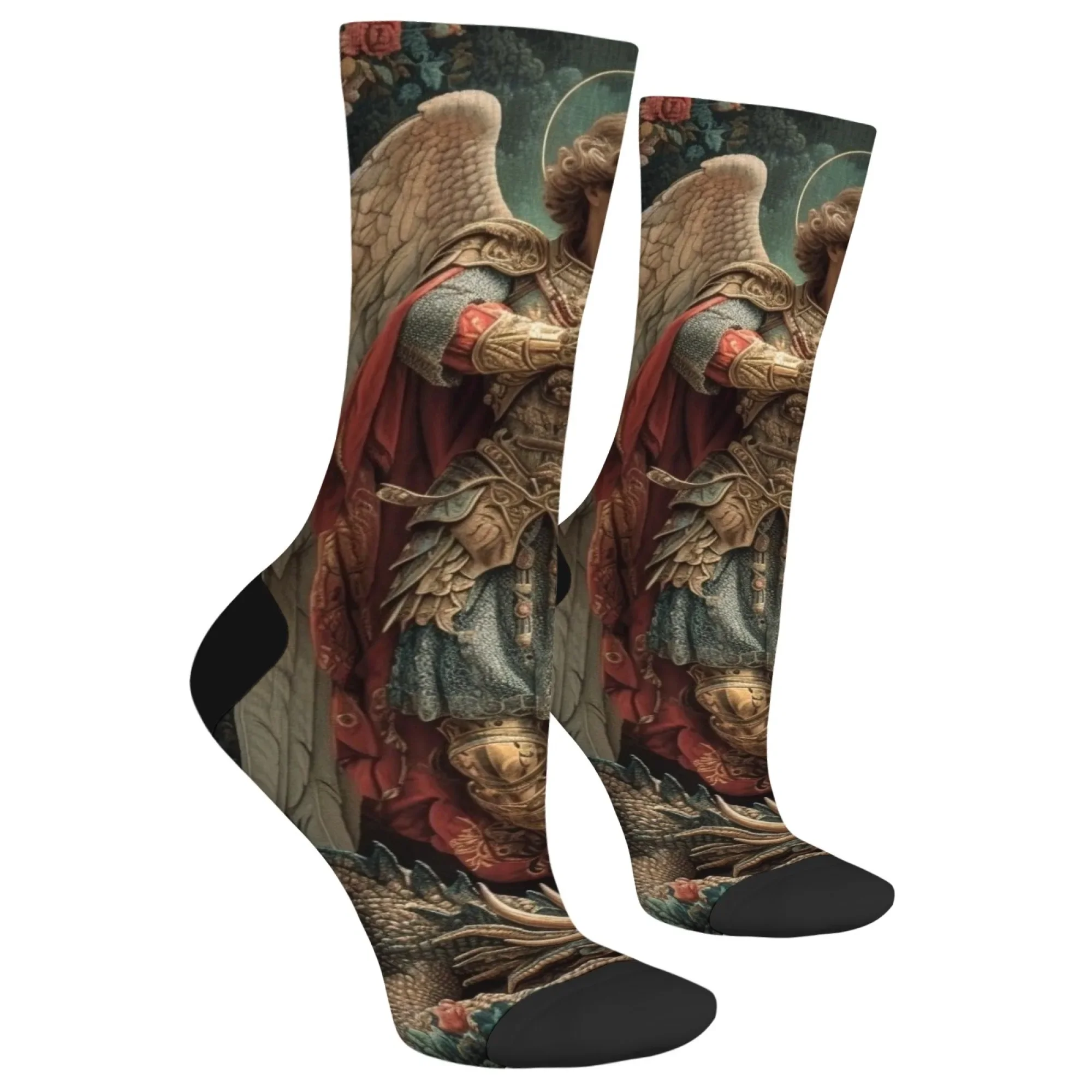 Mythical Angel Guardian Novelty Men's Socks Harajuku Retro Style Compression Socks Street Hip Hop Fun Socks Suitable for Gifts