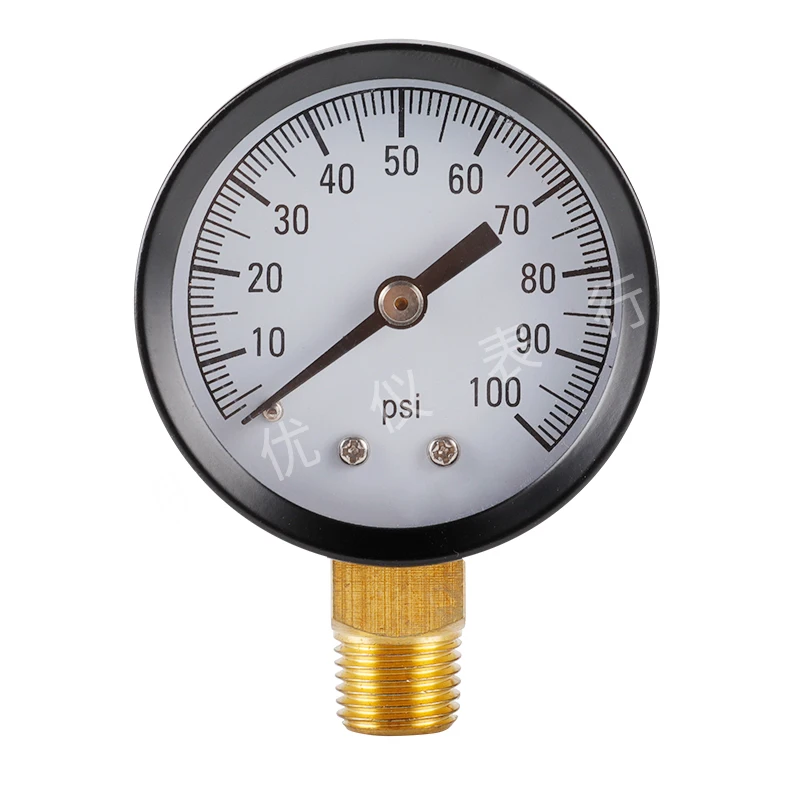 0-100psi 1/4BSPT 50mm radiale manometer oliedrukmeter hydraulische manometer en lucht pr