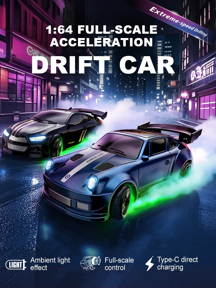 1:64 Desktop-Driftauto, Allradantrieb, volles Anteil, Mini-Rennspielzeug mit wiederaufladbarem Akku, Weihnachtsgeschenk für Kinder