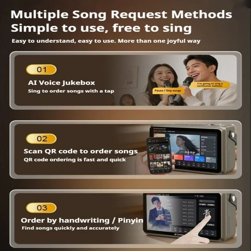 Multifunctional Video Karaoke Speaker Bluetooth Speaker Portable Video Player with Display Supports Mobile TV Network