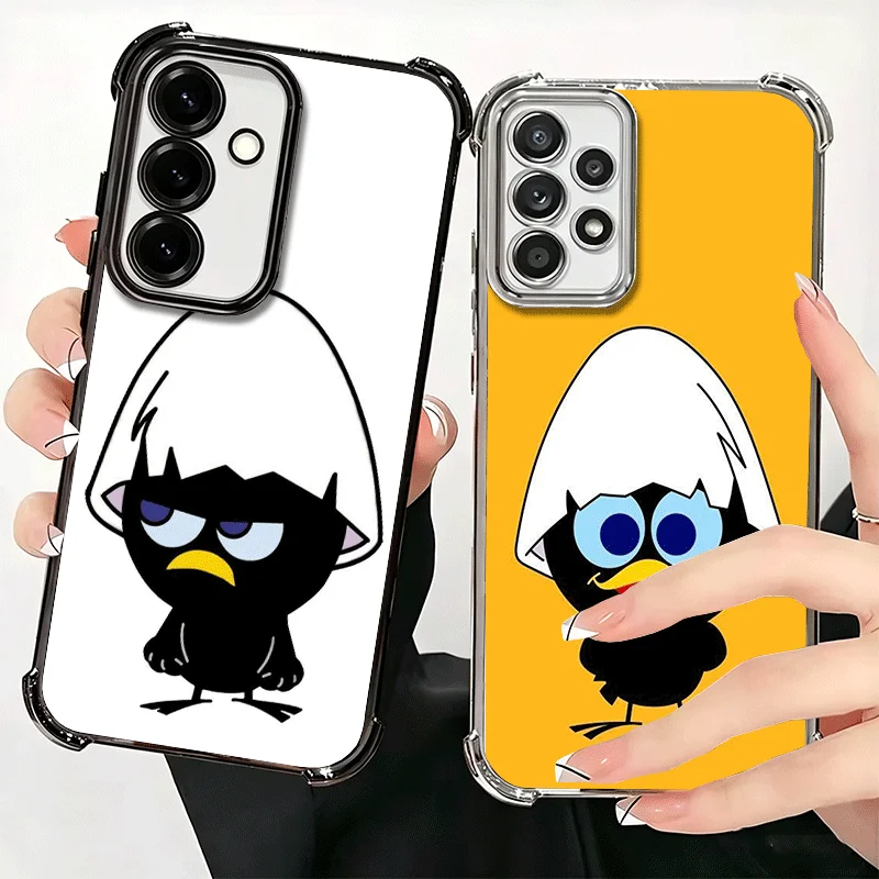 Calimero Cute Cartoon Duck Plating Phone Case For Samsung A17 A57 A27 A37 A16 A56 A26 A36 A15 A55 A25 A35 A14 A54 A24 A34 A13 A5