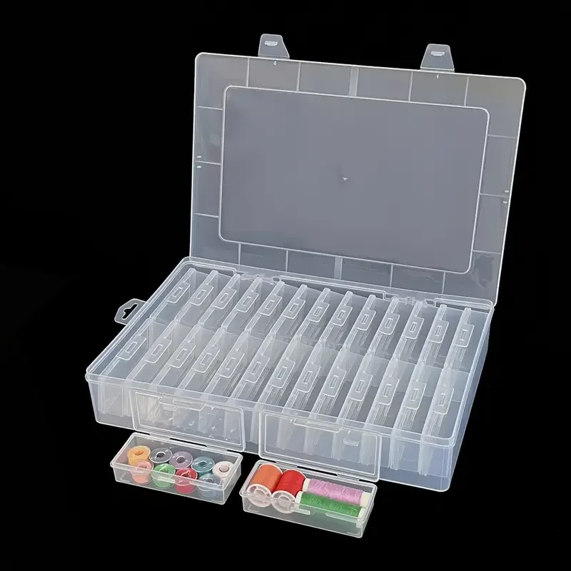 

Spacious 26-Compartment Jewelry Organizer - Clear Plastic Storage Box with Bonus Containers for Pearls, Beads & Small Items, Lar