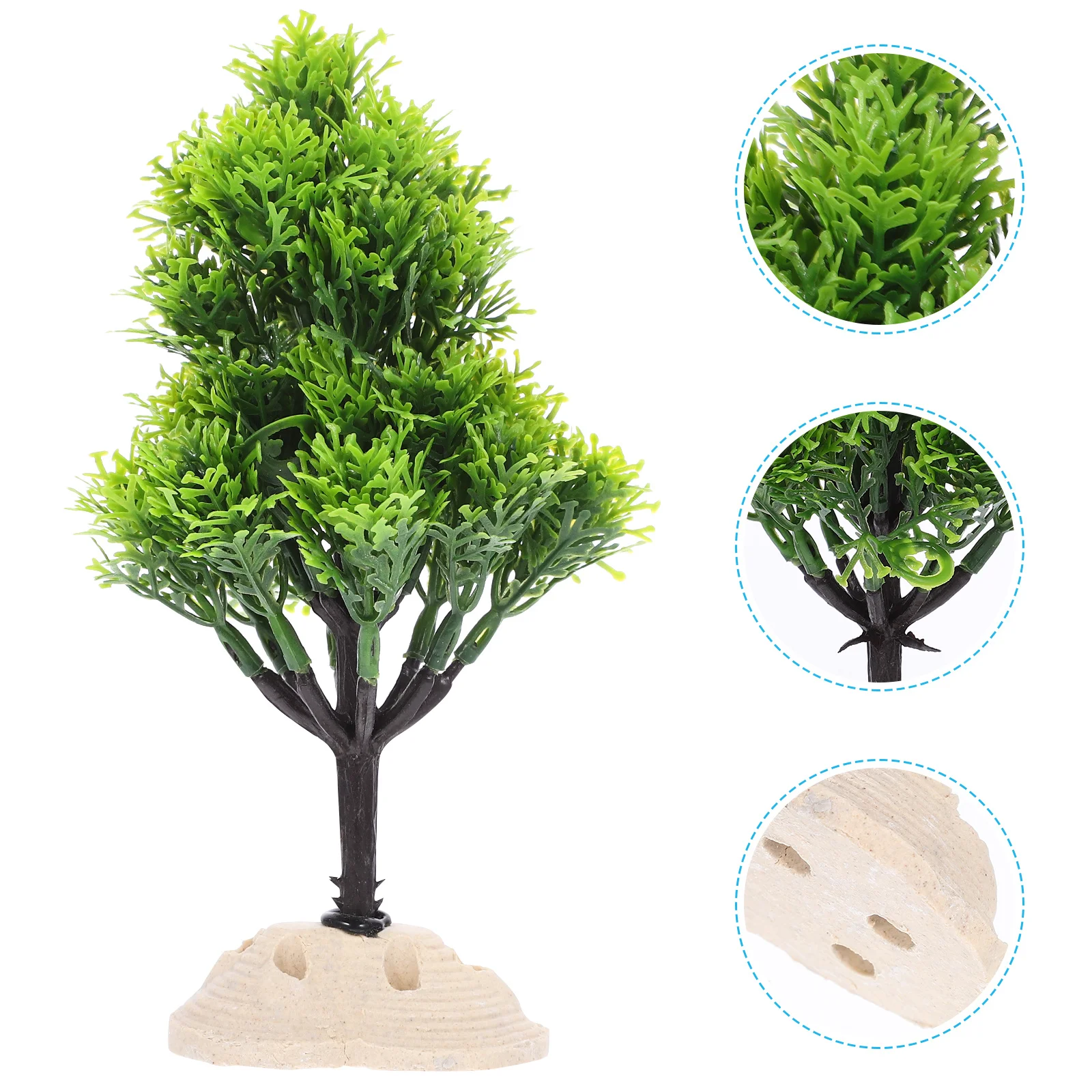 

1Pcs Aquarium Christmas Tree Fish Tank Landscaping Artificial Water Plants Stable Base Lifelike Durable Bright Color Decor