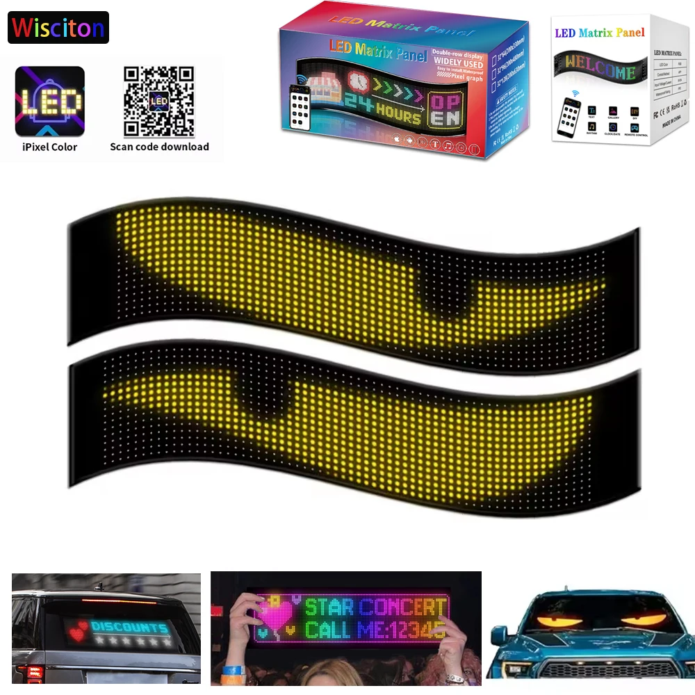 

RGB Car Matrix Pixel Panel LED Truck Flexible Pattern Graffiti Scrolling Text Animation Addressable Display Light Devil's Eye
