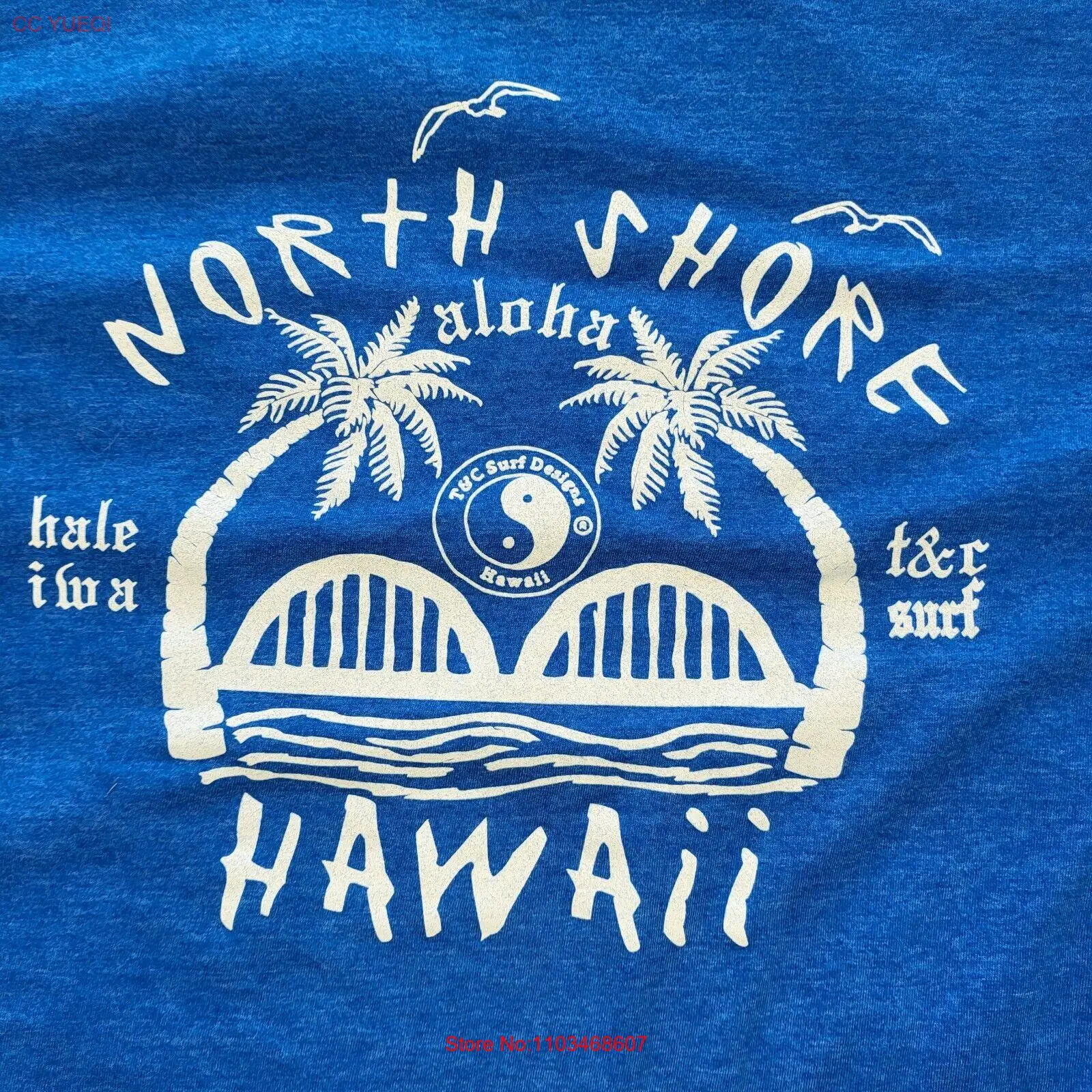 Мужская футболка T&C Surf Designs 3XL, синяя хлопковая футболка Tropical Palm North Shore Aloha