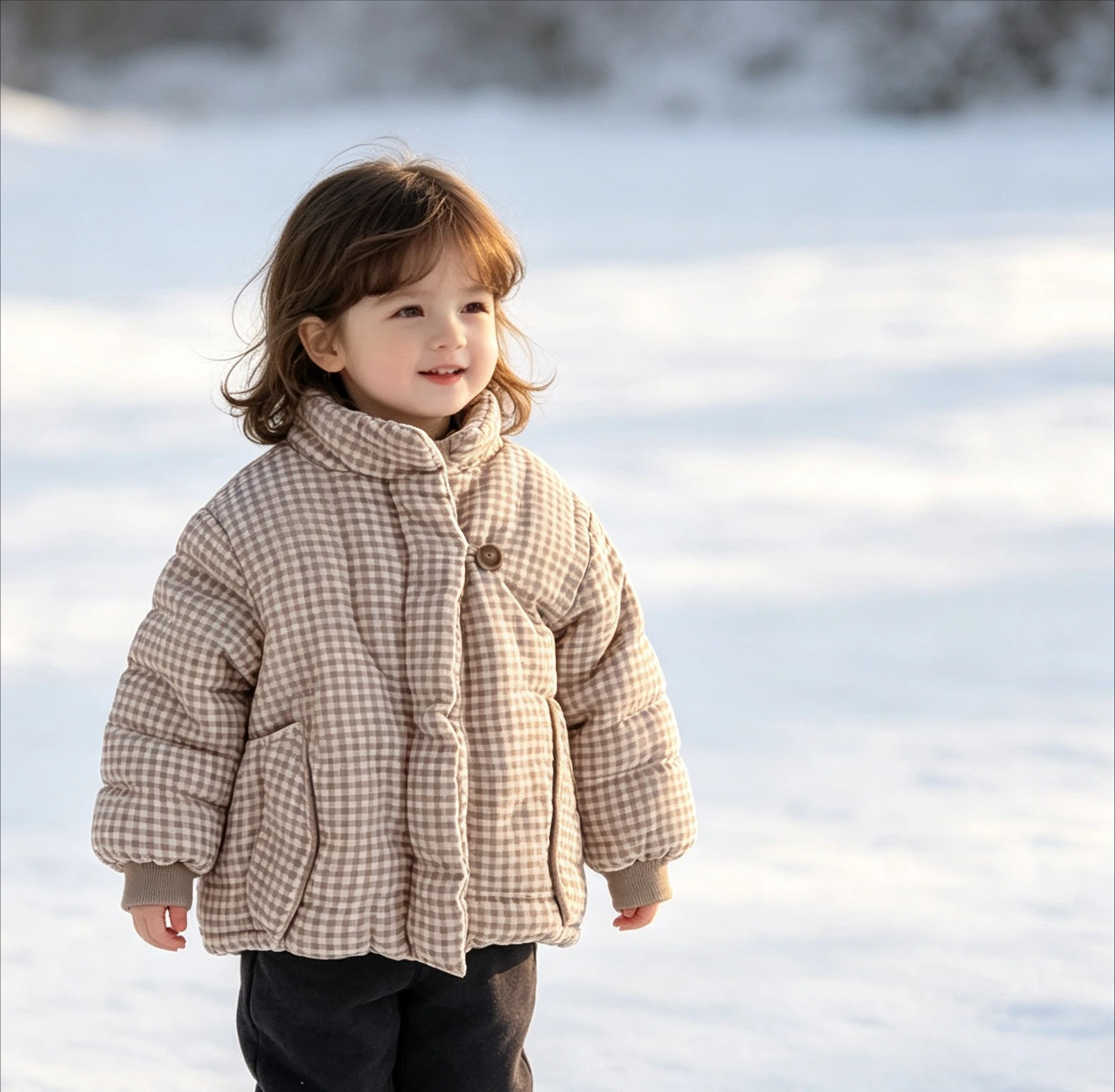 Girls Cotton Coat 2026 Children Autumn Winter Korean Thicken Warm Jacket Girls Versatile Plaid Cotton Coat