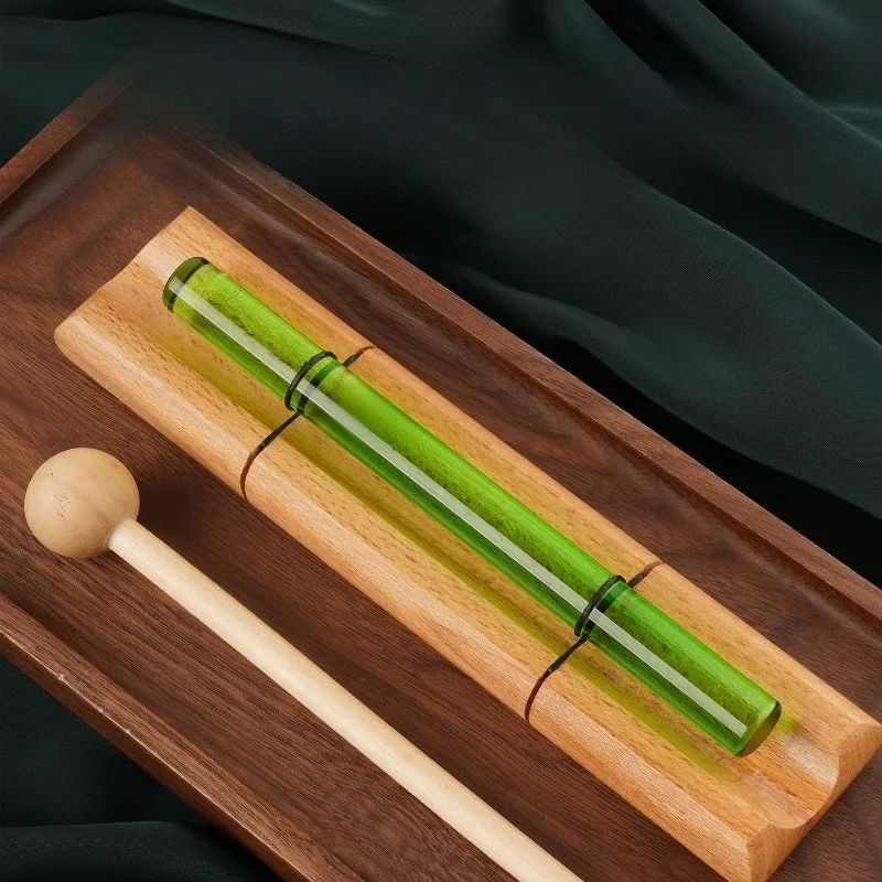 Colorful Crystal Sound Bundle Stick Wooden Base Portable Bell Meditation Yoga Sound Healing Chimes Musical Instrument Percussion