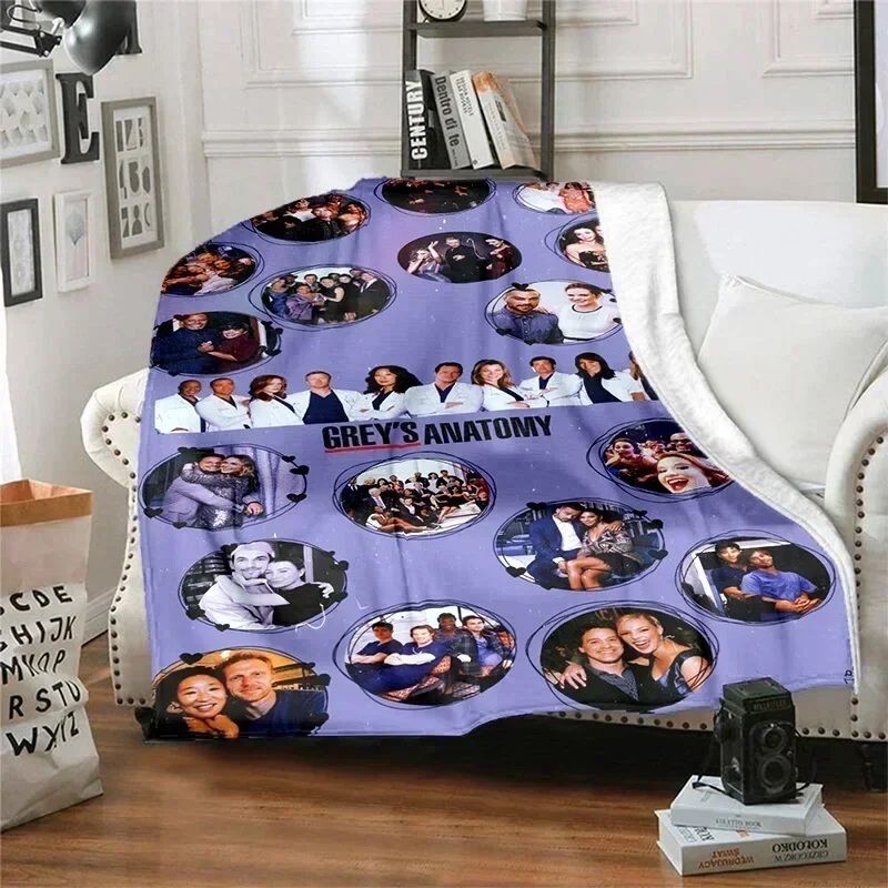 

Плед Grey's Anatomy из мягкого фланеля, легкое покрывало для кровати и дивана, идеально подходит для пикника, охлаждающий эффект, подарок, декор для дома