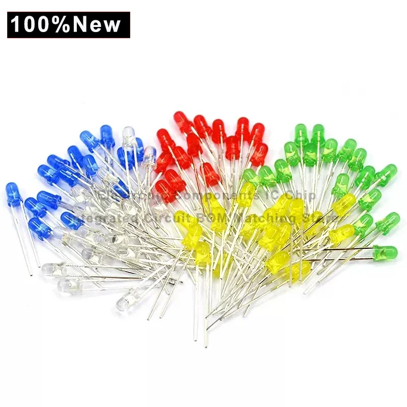 

1000PCS 3mm 5mm F3 F5 Round LED Ultra Bright White Green Yellow Blue White Red Light Emitting Diode