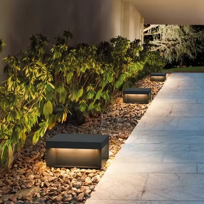 Modern Solar Garden Light Waterproof IP55 LED Lawn Lamp Outdoor Landscape Lighting Decoration for Yard Pathway Street Decor