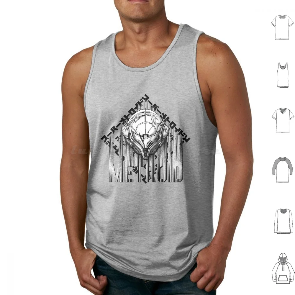Metroid Tank Tops Vest Sleeveless Metroid Samus Aran Retro Old School Classical Nes Snes Galaxy Comics Space Super