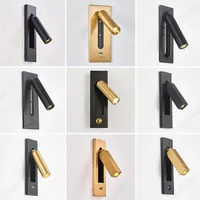 LED Embedded Adjustable Angle Wall Lamp USB Charging Port Bedroom Bedside Reading Wall Lamp Indoor Decorative Lighting Fixture