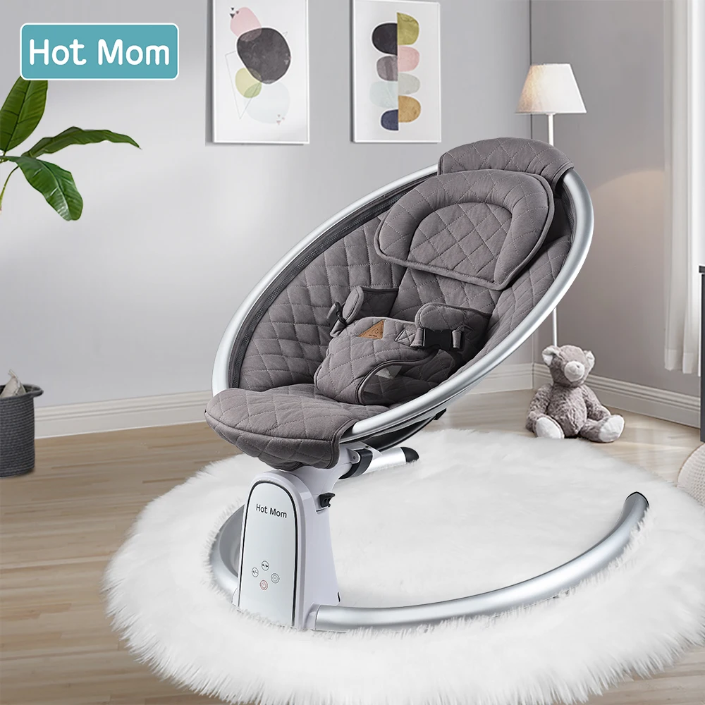 Hot Mom Bluetooth Baby Swing Baby Chair with Adjustable Electric Baby Bouncer Seat Multiple Function Baby Rocker Swing