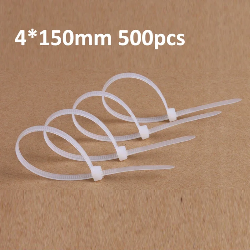 4*150mm 500pcs white self-locking nylon cable ties high quality