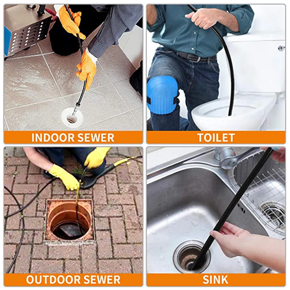 4000 PSI Sewer Jetter Nozzle Washer Button Nose Pressure Drain Hose Pipe Tap Spray Nozzle Pipe For Car Garden Cleaning Machine