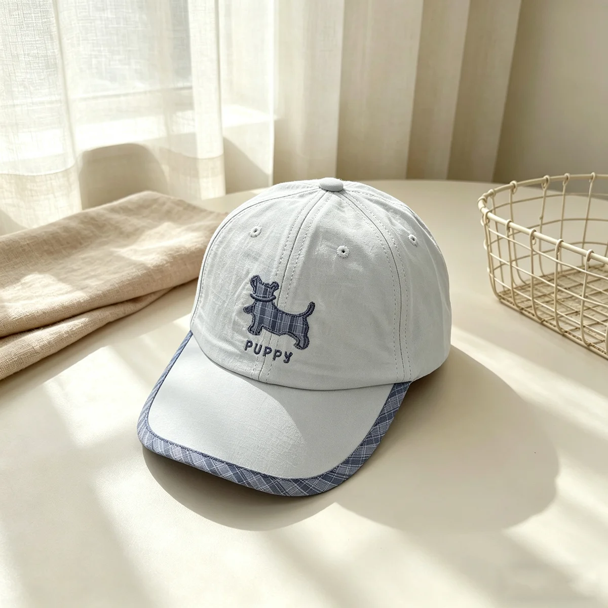 

Summer lightweight quick-drying embroidered striped dog puppy letter baseball cap, suitable for daily outings and sun protection