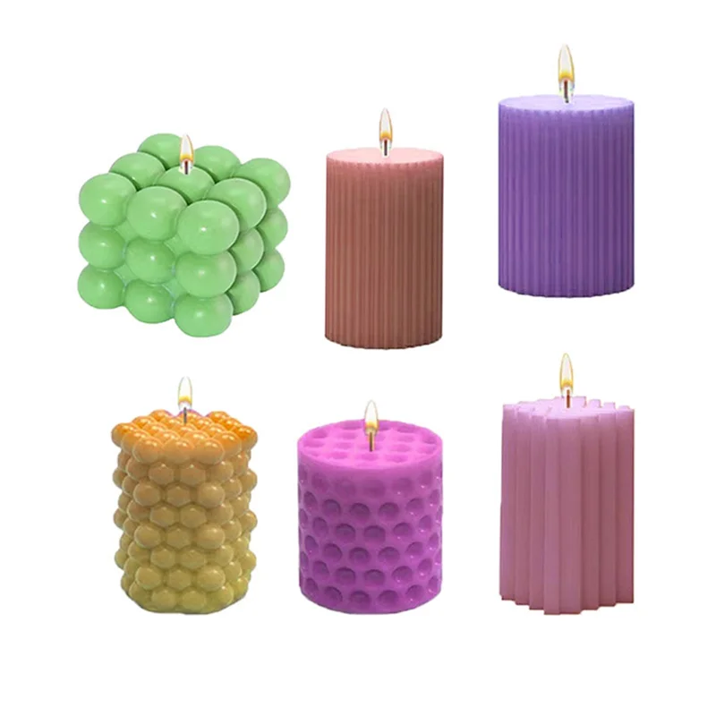 حامل شموع HRBAJ-DIY لصنع قالب شمع عطري مصنوع يدويًا من السيليكون