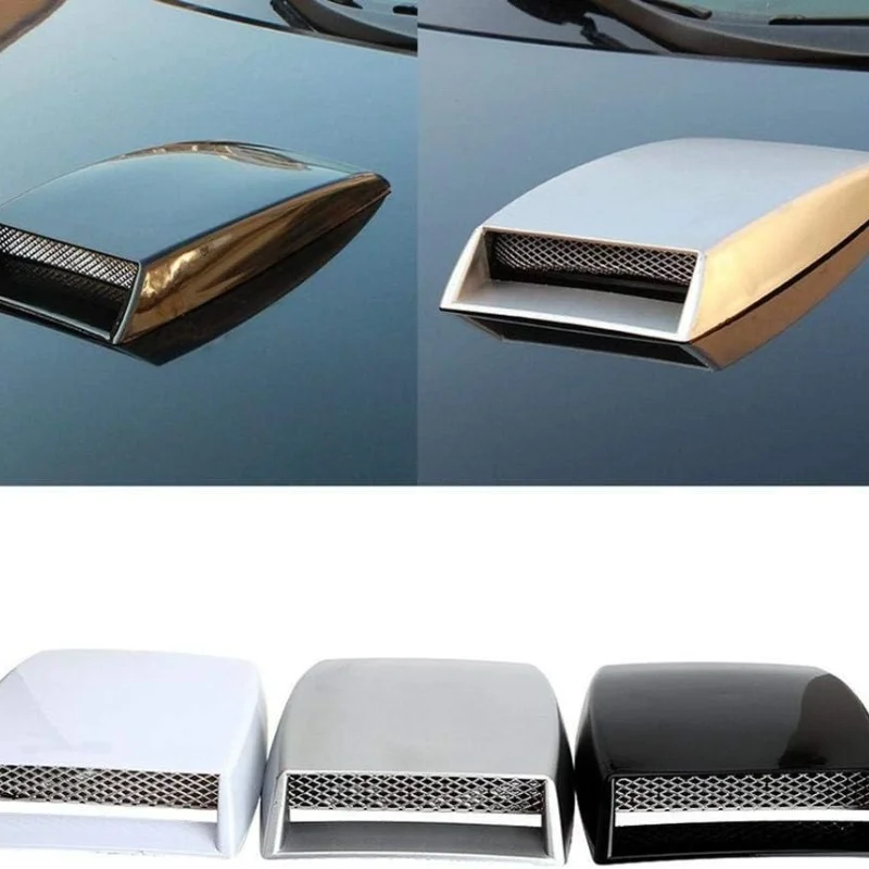 Car Decorative Air Flow Intake Scoop Abs and Aluminum Grille Mesh Bonnet Vent Cover Hood Sticker Car Styling