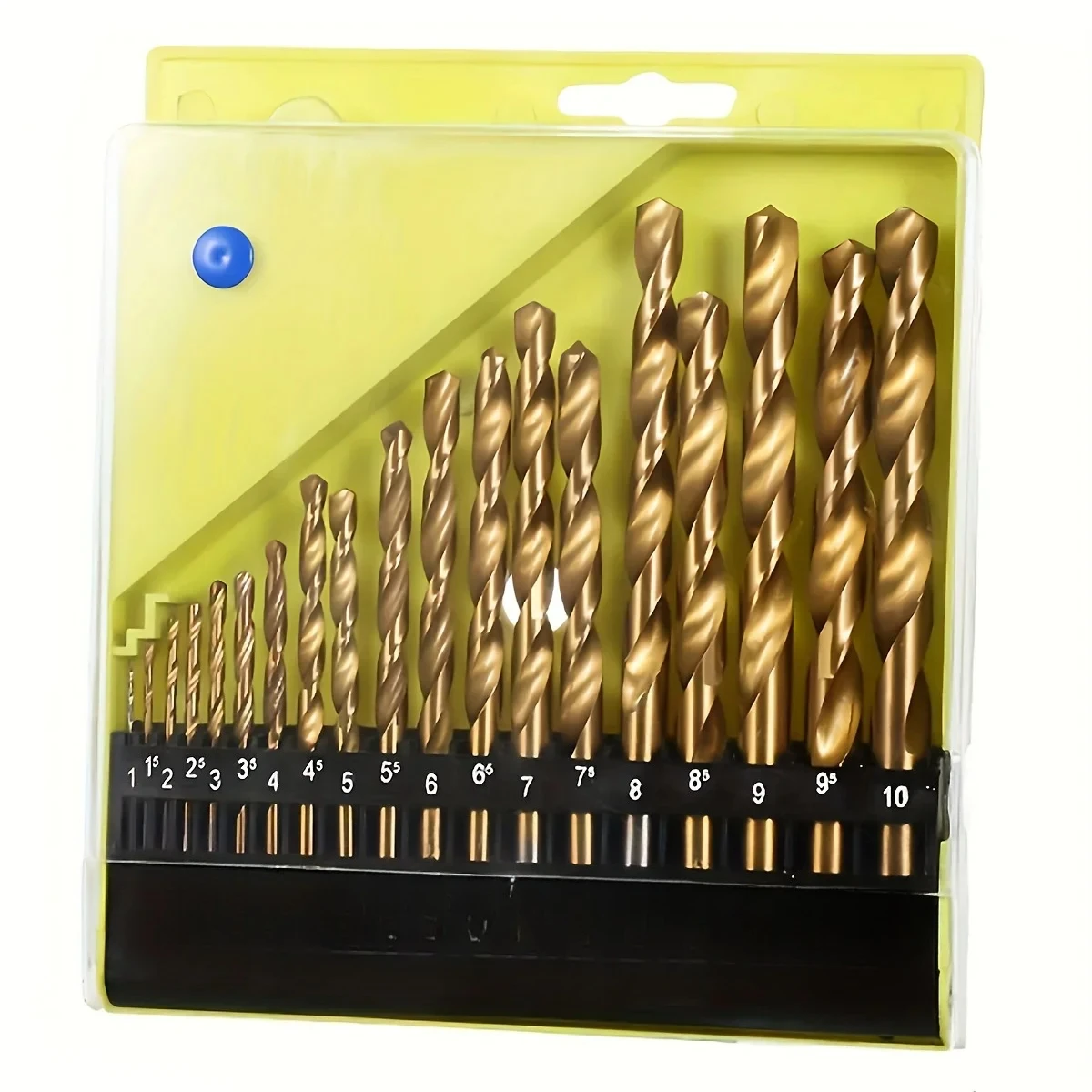 

19 шт. M35 кобальтовый набор метрических сверл с круглой прямой ручкой 1 мм-10 мм, подходят для твердого металла из нержавеющей стали