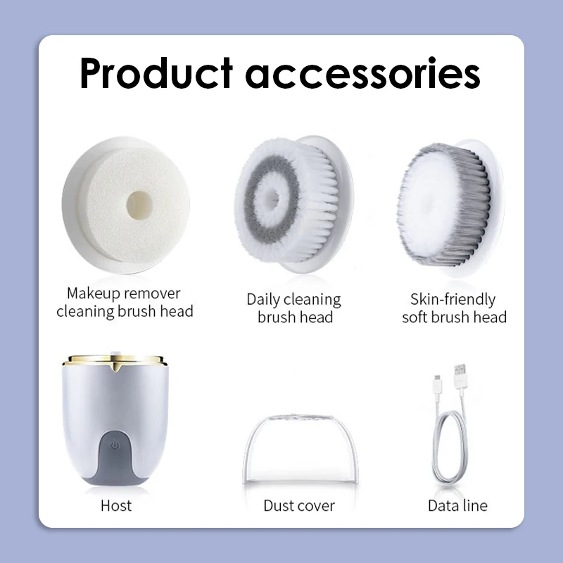 3 In 1 Electric Facial Cleansing Brush Device Silicone Face Exfoliator Cleaner Vibration Massager Deep Cleansing