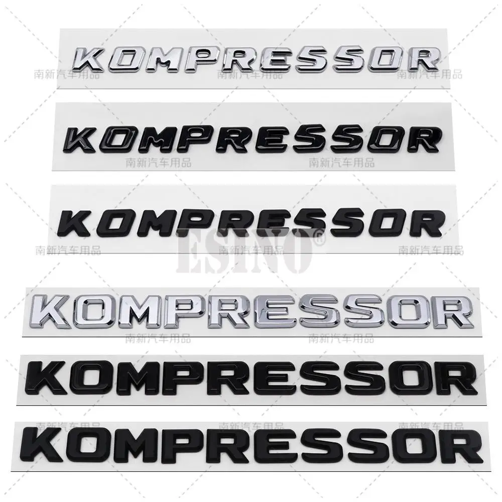 Kompressor-emblema cromado 3D para coche, pegatina para Mercedes Benz C200 C260 C300 E2060 E300